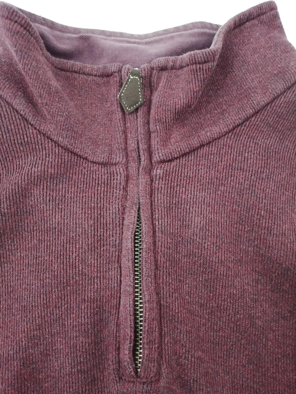 Land's End 1/4 Zip Burgundy Sweatshirt Men's Size XL Jumper 100% Cotton