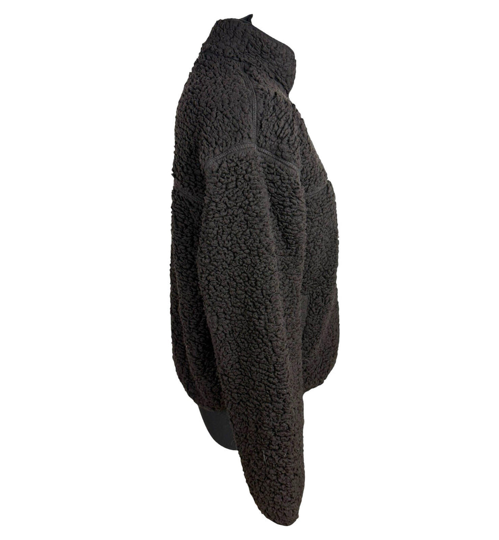 Divided Sherpa Fleece Jumper Women’s UK Size XS Oversized 1/4 Zip Brown