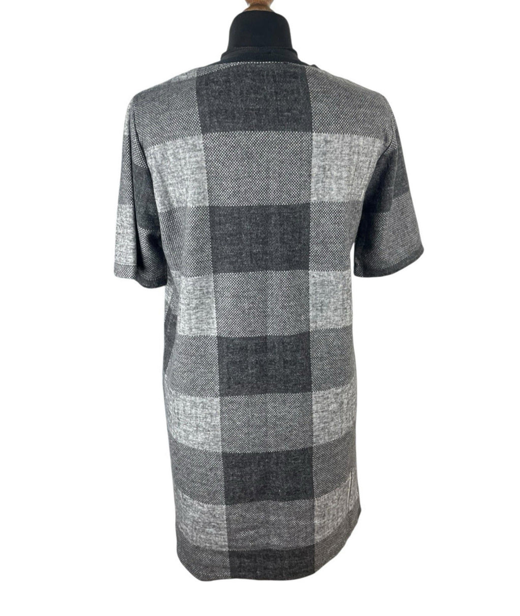 River Island Grey Check Jumper Dress Short Sleeve Women’s UK Size 10