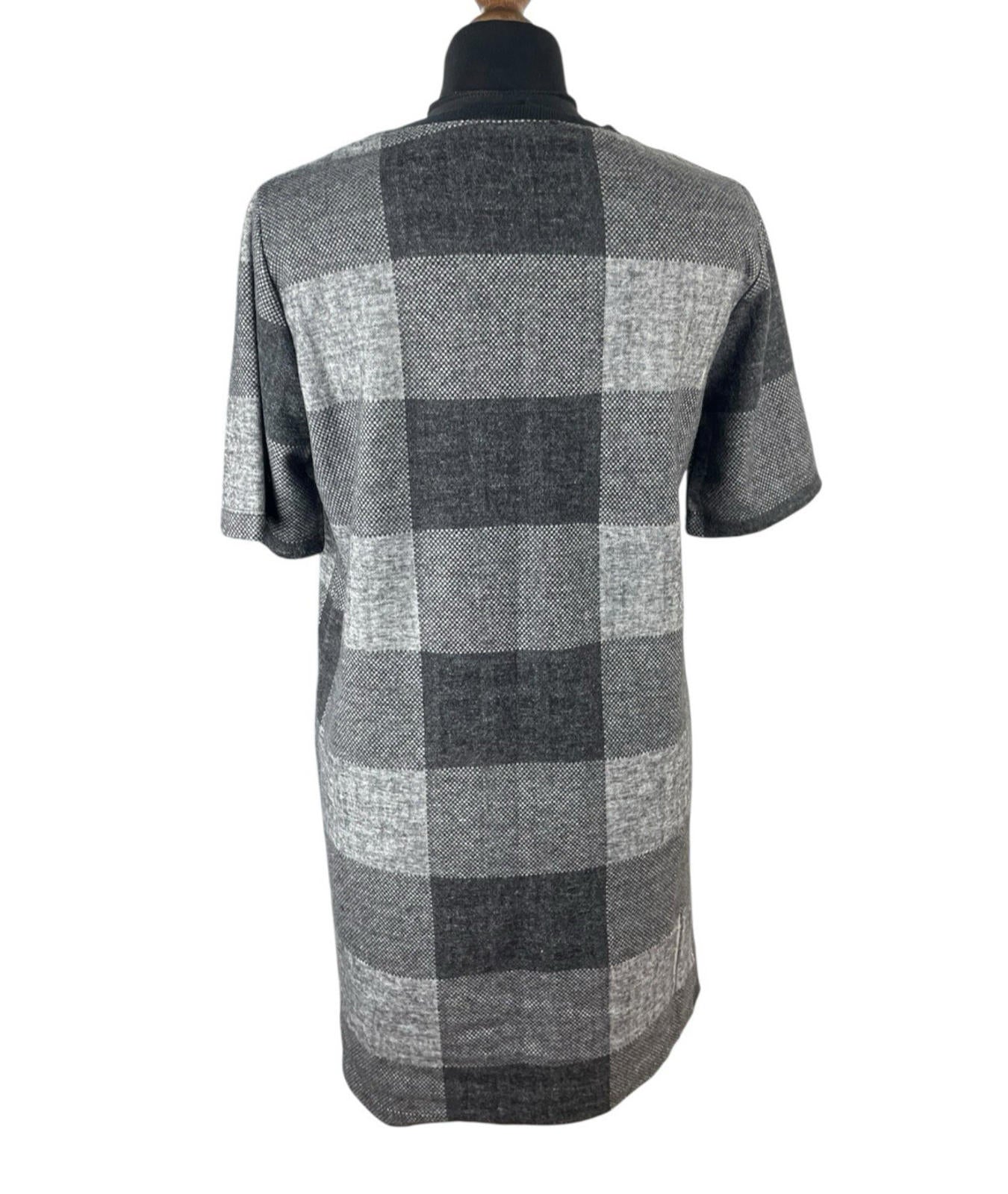River Island Grey Check Jumper Dress Short Sleeve Women’s UK Size 10