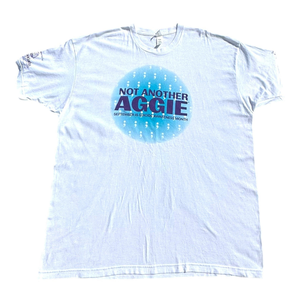 AGGIE T-Shirt Men's UK Size 2XL White Graphic Print Short Sleeve