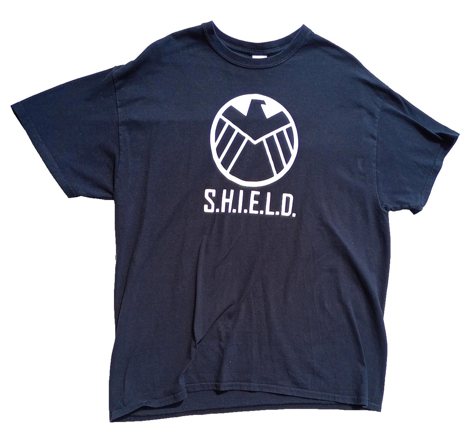 Graphic Print T-Shirt Men's UK Size XL Black Crew Neck 100% Cotton S.H.I.E.L.D.