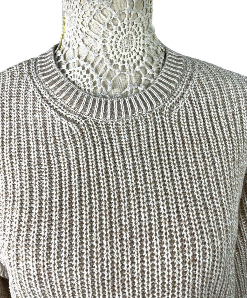 H&M Beige Knit Sweater Long Sleeve Relaxed Fit Women’s UK Size XS