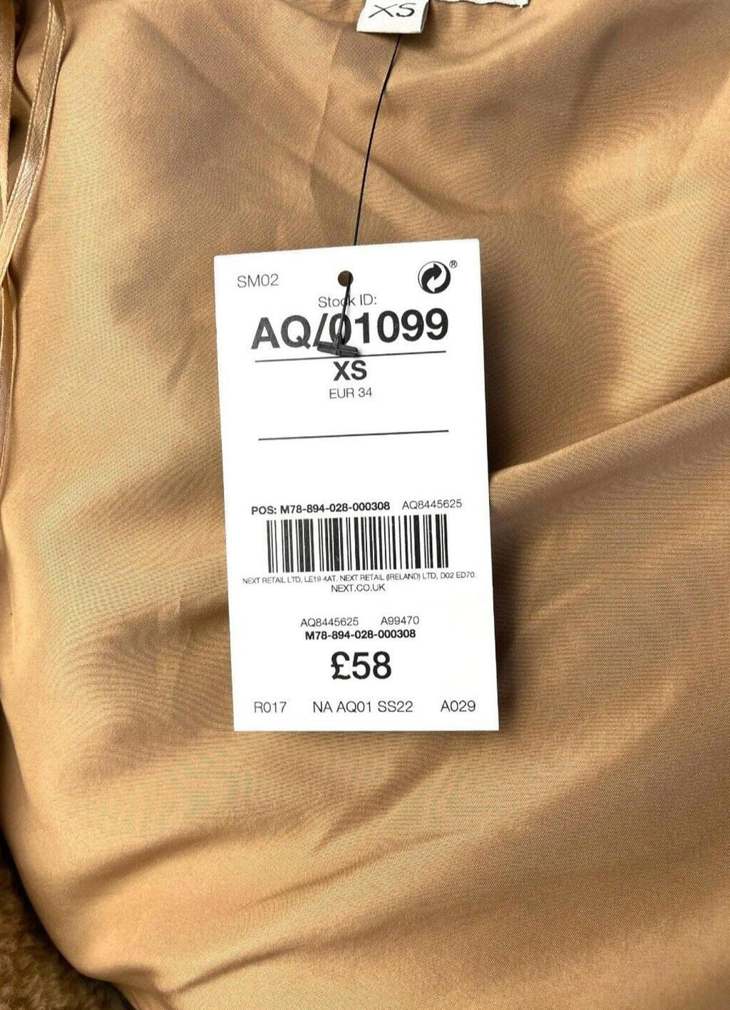 Next Beige Teddy Fleece Gillet Women’s UK Size XS