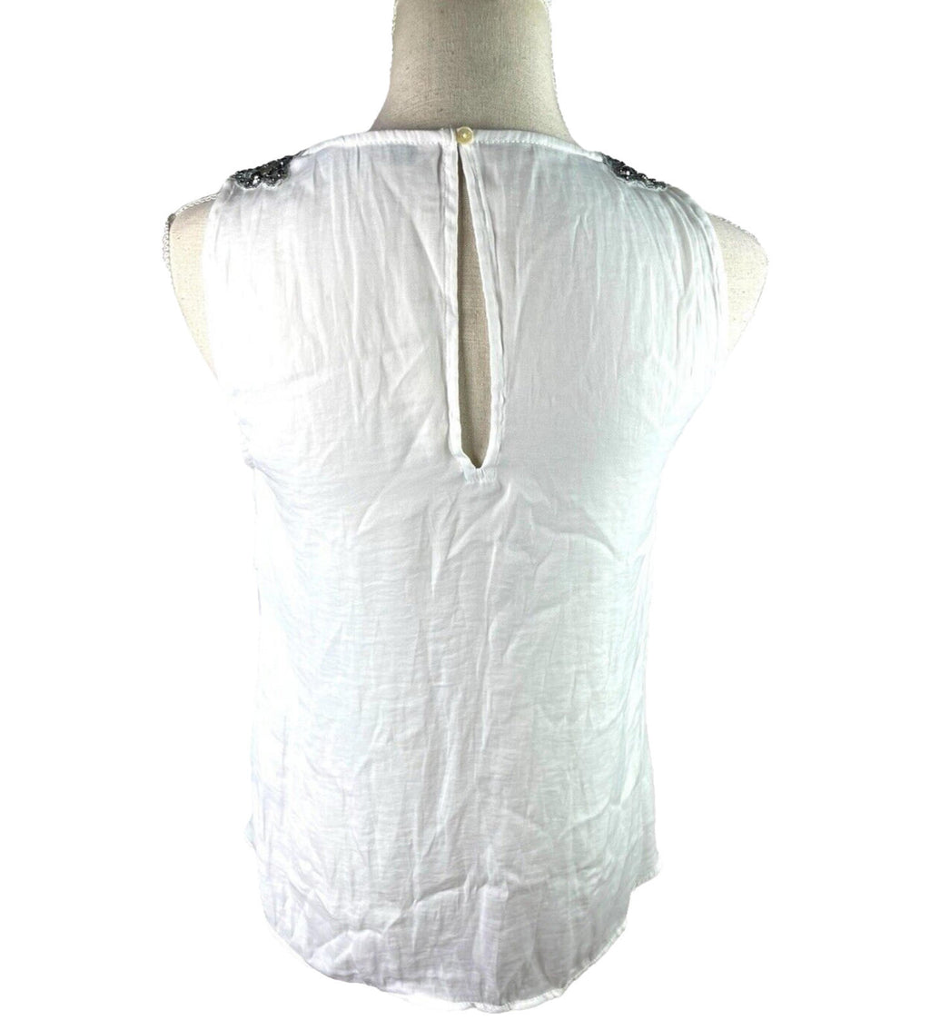 Zara White Vest Top Embezzled Shoulder Women’s UK Size S