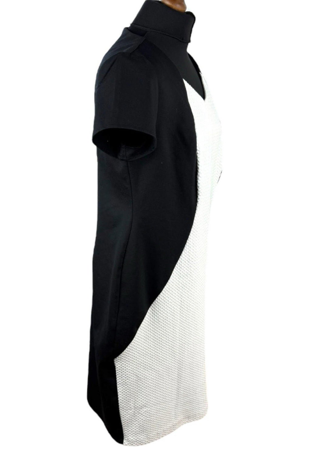 Savoir Black White Pencil Dress Textured Formal Short Sleeve Women’s UK Size 18
