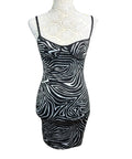 Zara Mini Dress Black & White Animal Print Women’s UK Size S
