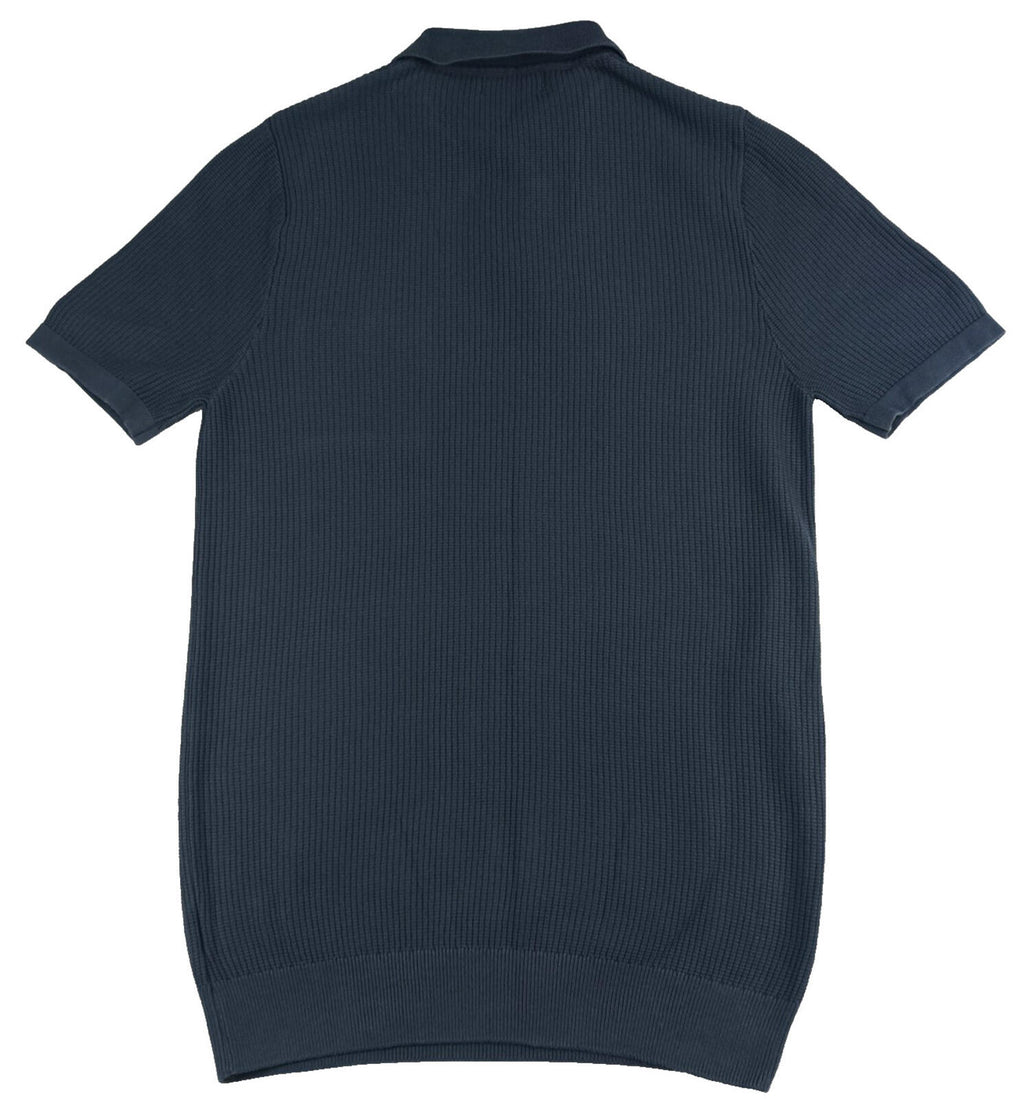 Next Textured Polo T-Shirt Men's UK Size S Blue Short Sleeve 100% Cotton Pocket