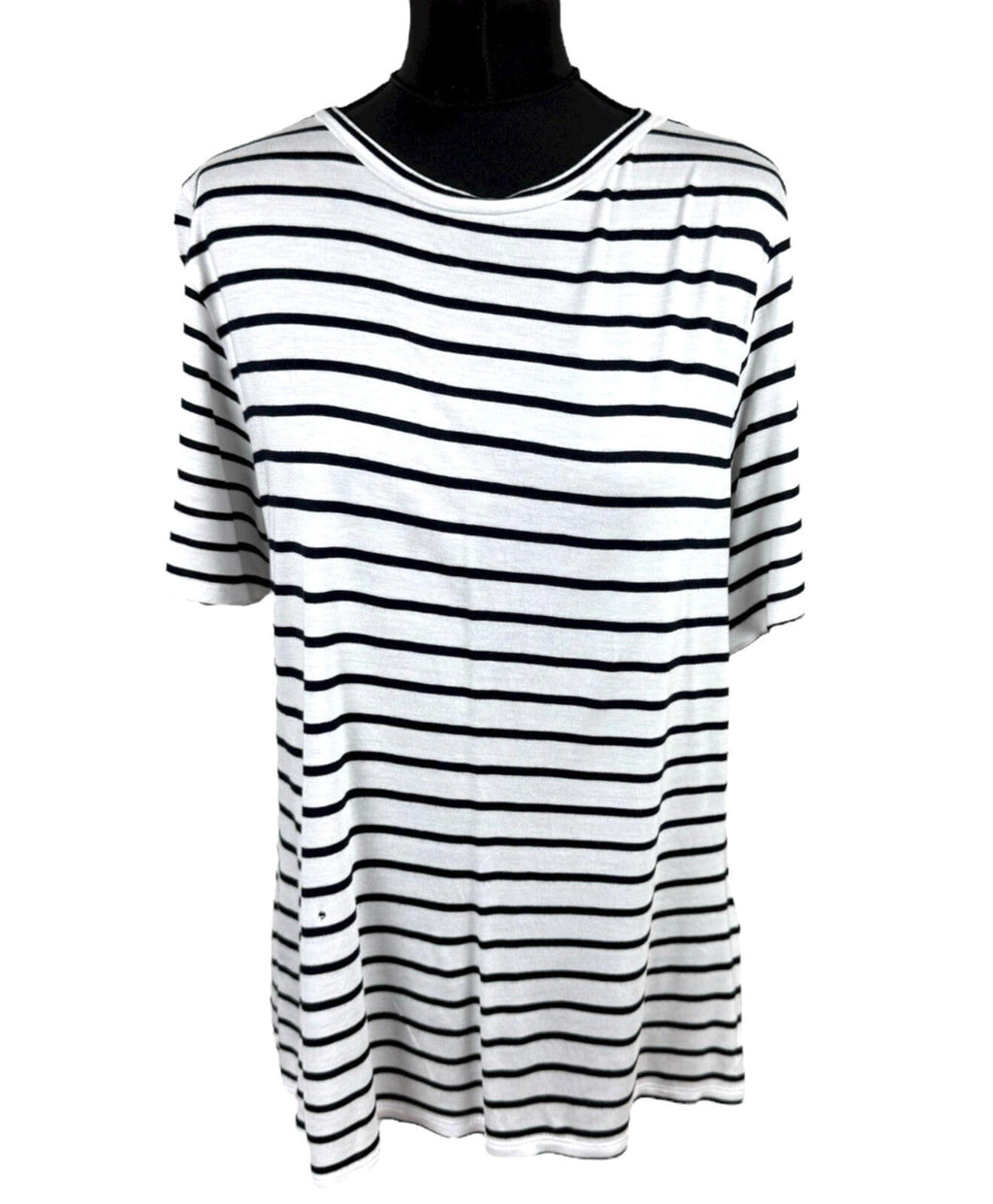 Marks & Spencer White Stripe T-Shirt Top Nautical Women’s UK Size 16