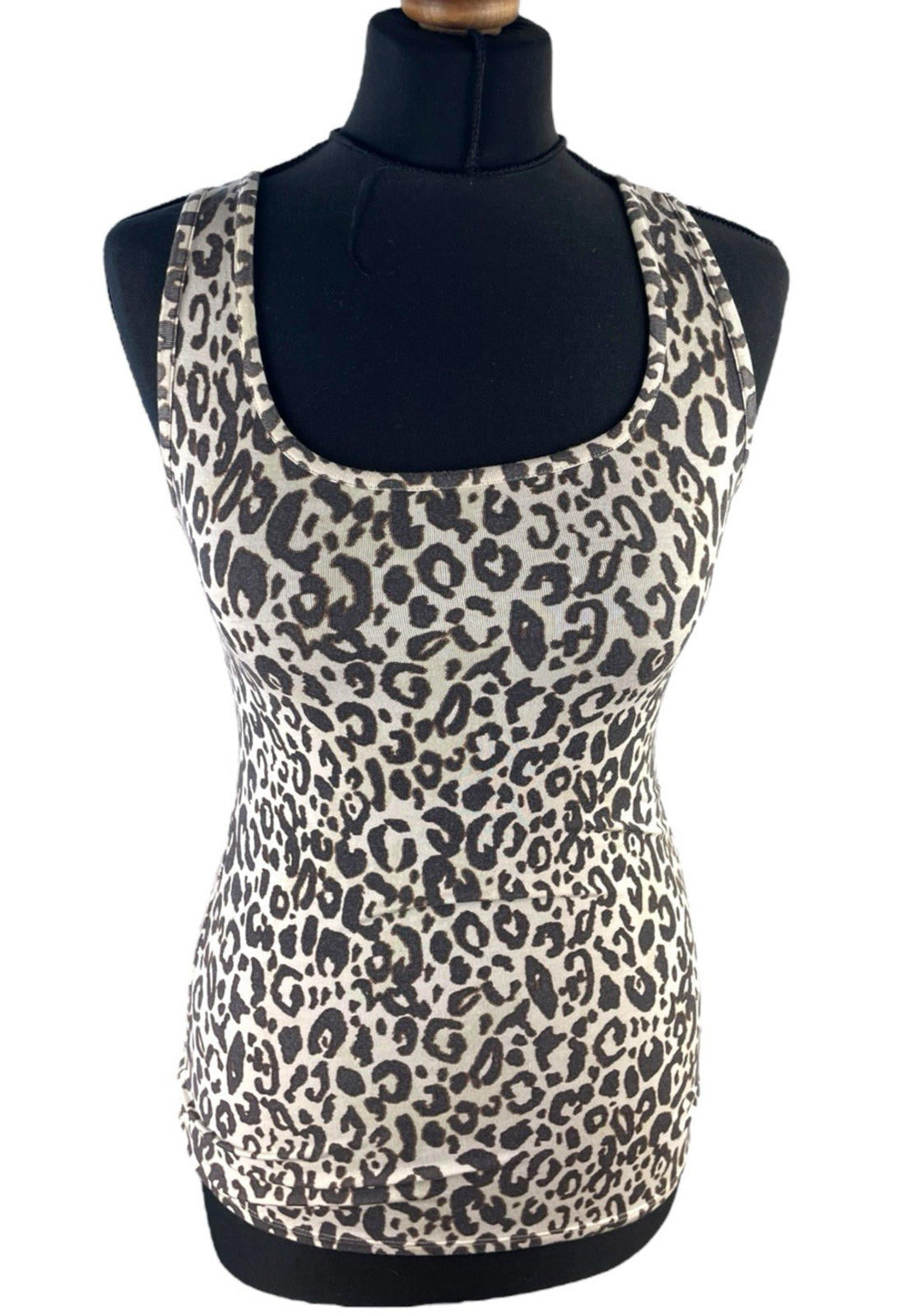 F&F Brown Leopard Print Vest Tank Top Women’s UK Size S