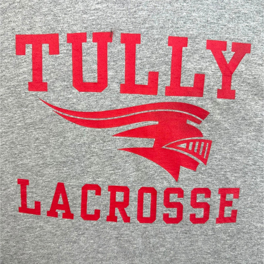 Tully Lacrosse T-Shirt Men's UK Size M Grey Graphic Print Short Sleeve Crew Neck