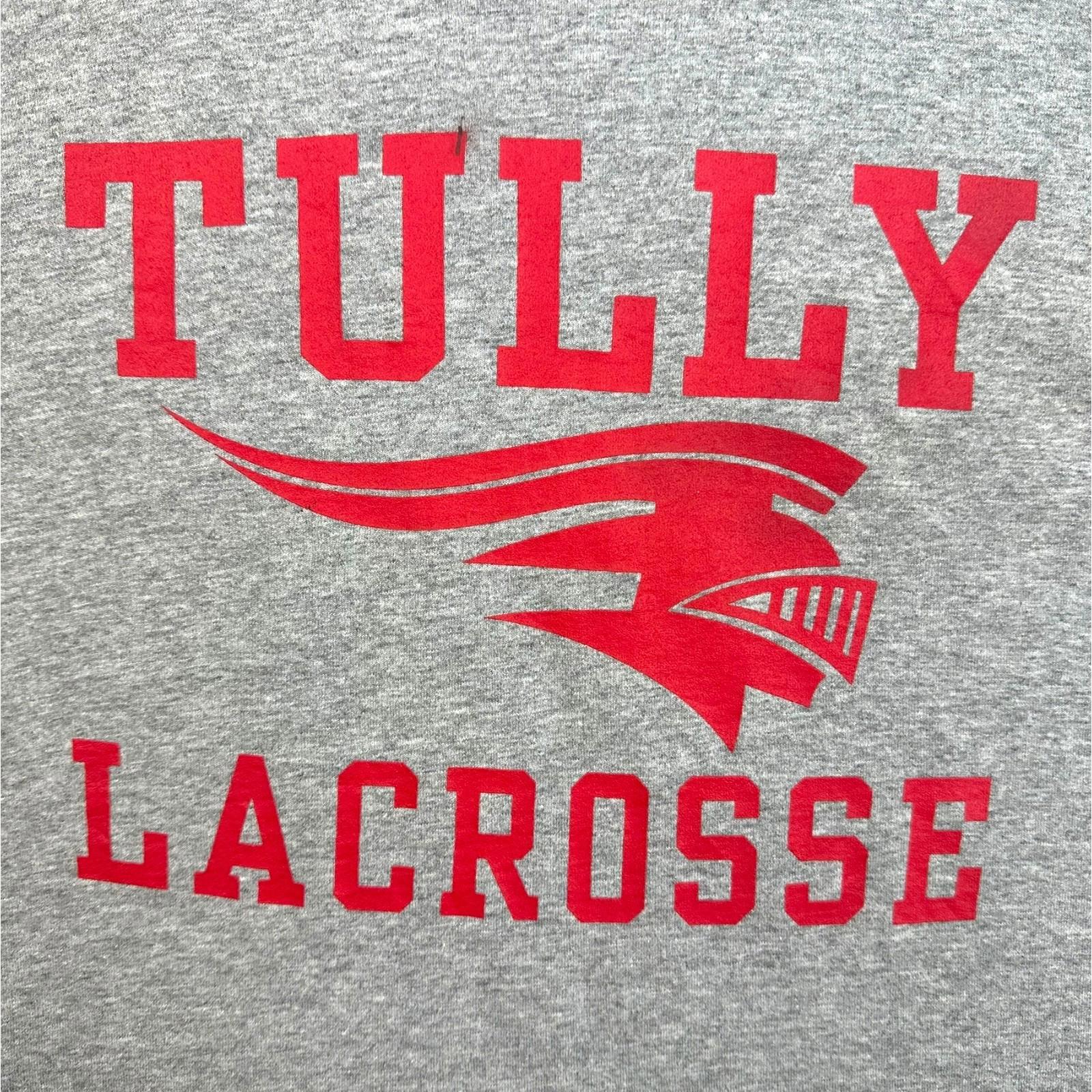 Tully Lacrosse T-Shirt Men's UK Size M Grey Graphic Print Short Sleeve Crew Neck