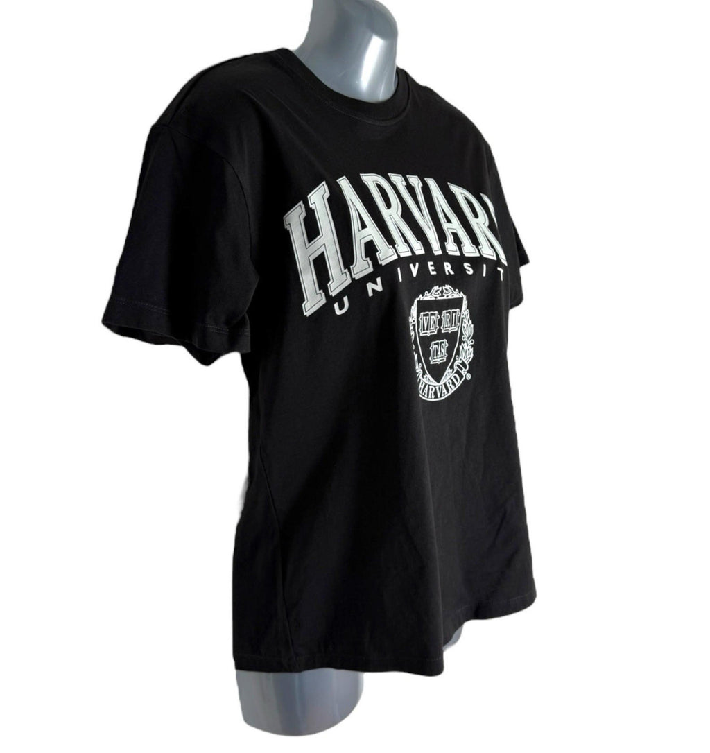 Divided Black Harvard T-shirt Oversized 100% Cotton Women’s UK Size XXS