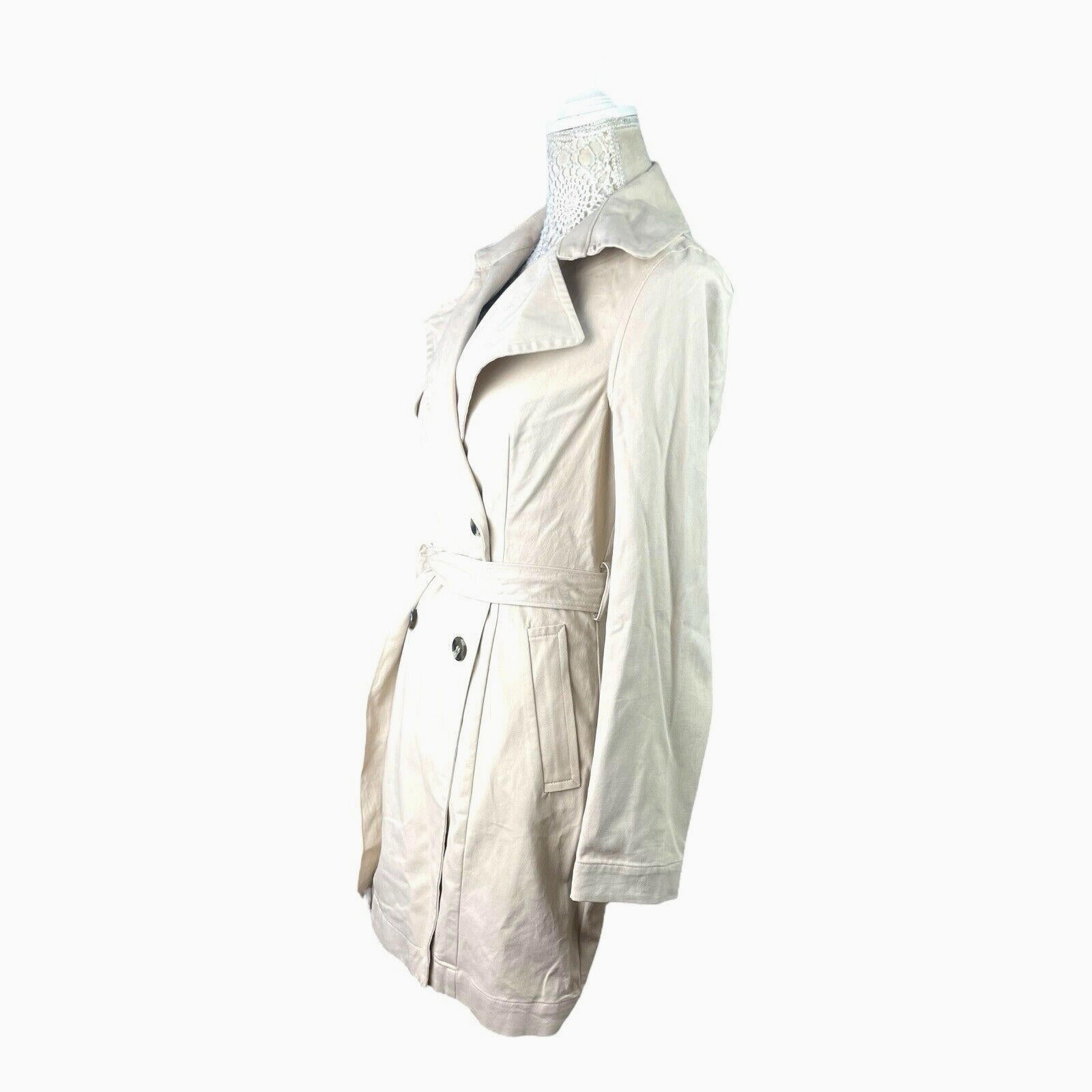 Divided Trench Coat Light Beige Cotton Double Breasted Belted Women’s UK Size XS