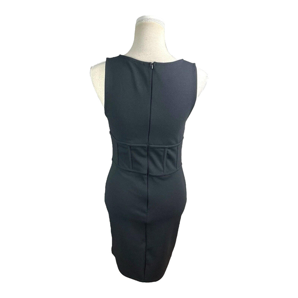 River Island Black Mini Dress Bodycon Corset Waist Women’s UK Size 12