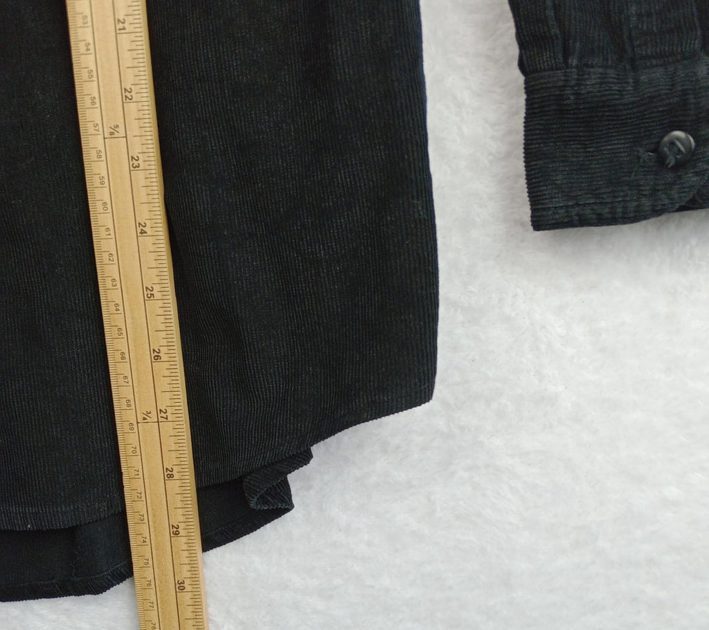 Manhatten Countrystore Corduroy Shirt Men's UK Size M Long Sleeve Black Pockets