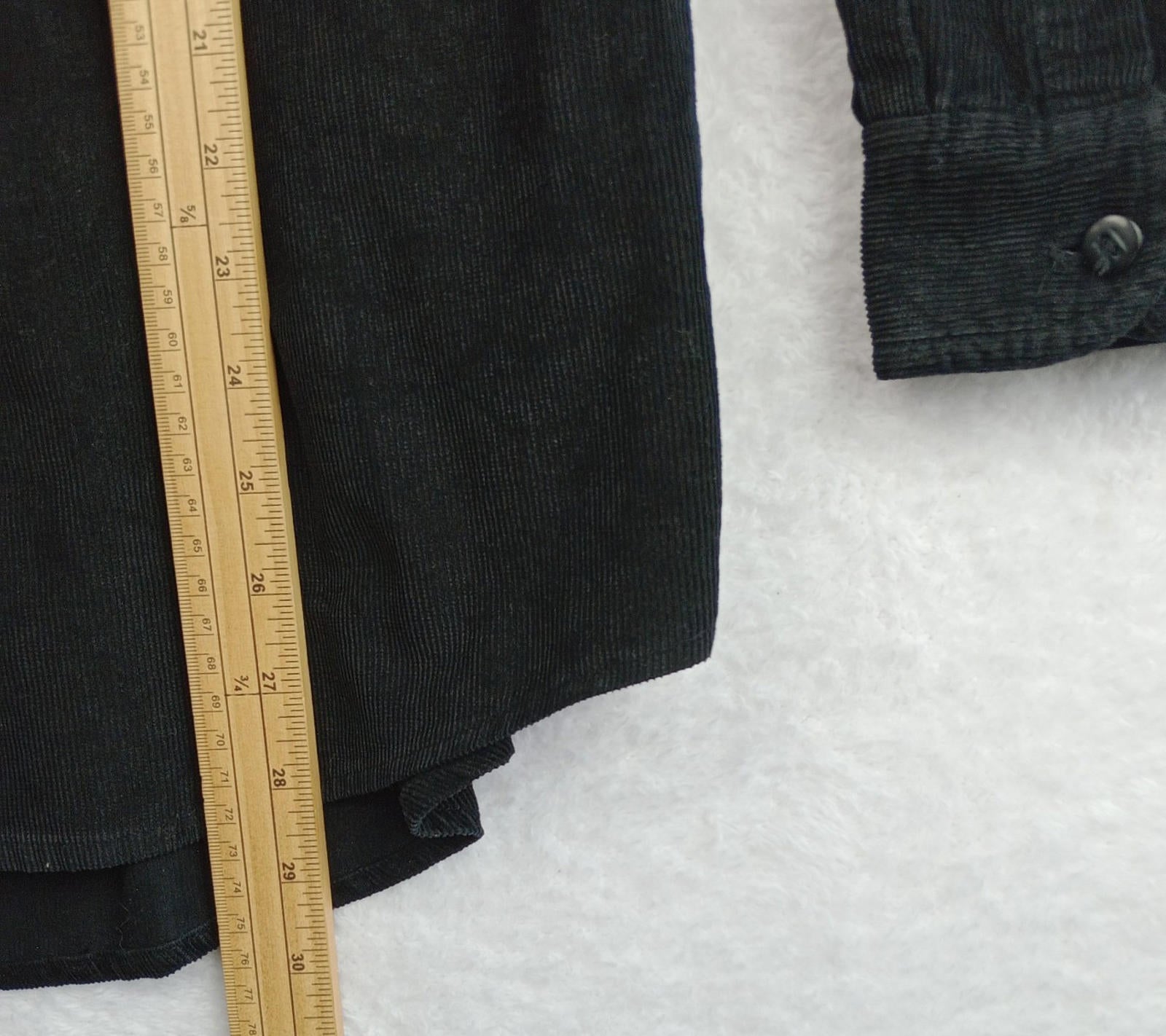 Manhatten Countrystore Corduroy Shirt Men's UK Size M Long Sleeve Black Pockets