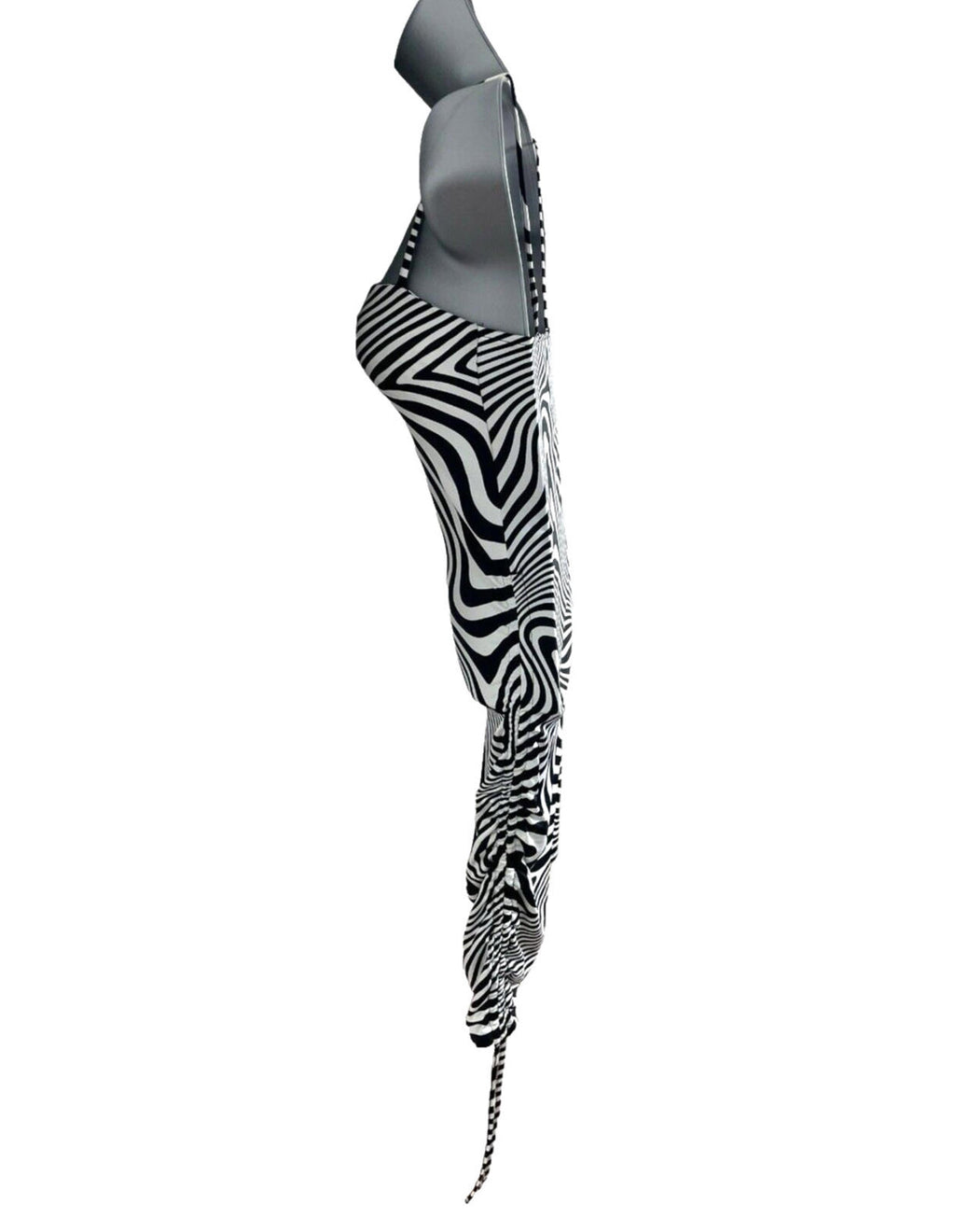 Divided Midi Dress Physcedelic Print Square Neck Women’s UK Size XS