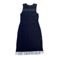 French Connection Black Midi Dress Fitted Beaded Tassle Women’s UK Size 12