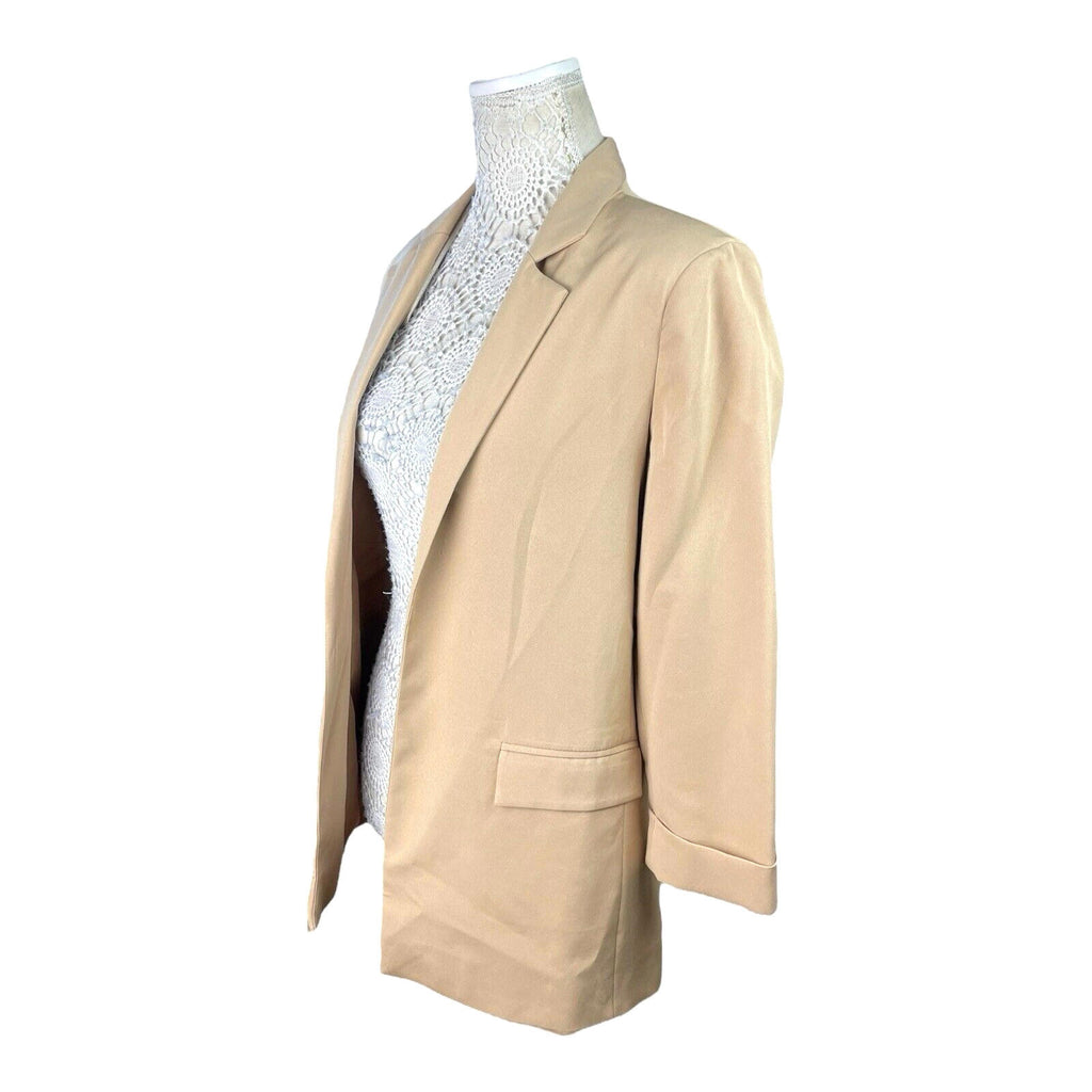 New Look Blazer Jacket Camel Relaxed Fit Shoulder Pads Women’s UK Size 6
