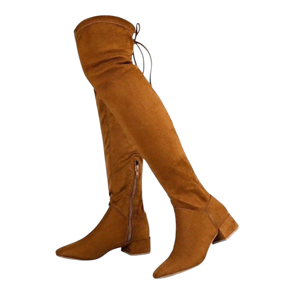 Greatonu Brown Faux Suede Over The Knee High Boots Women’s UK Size 3.5 EU 36