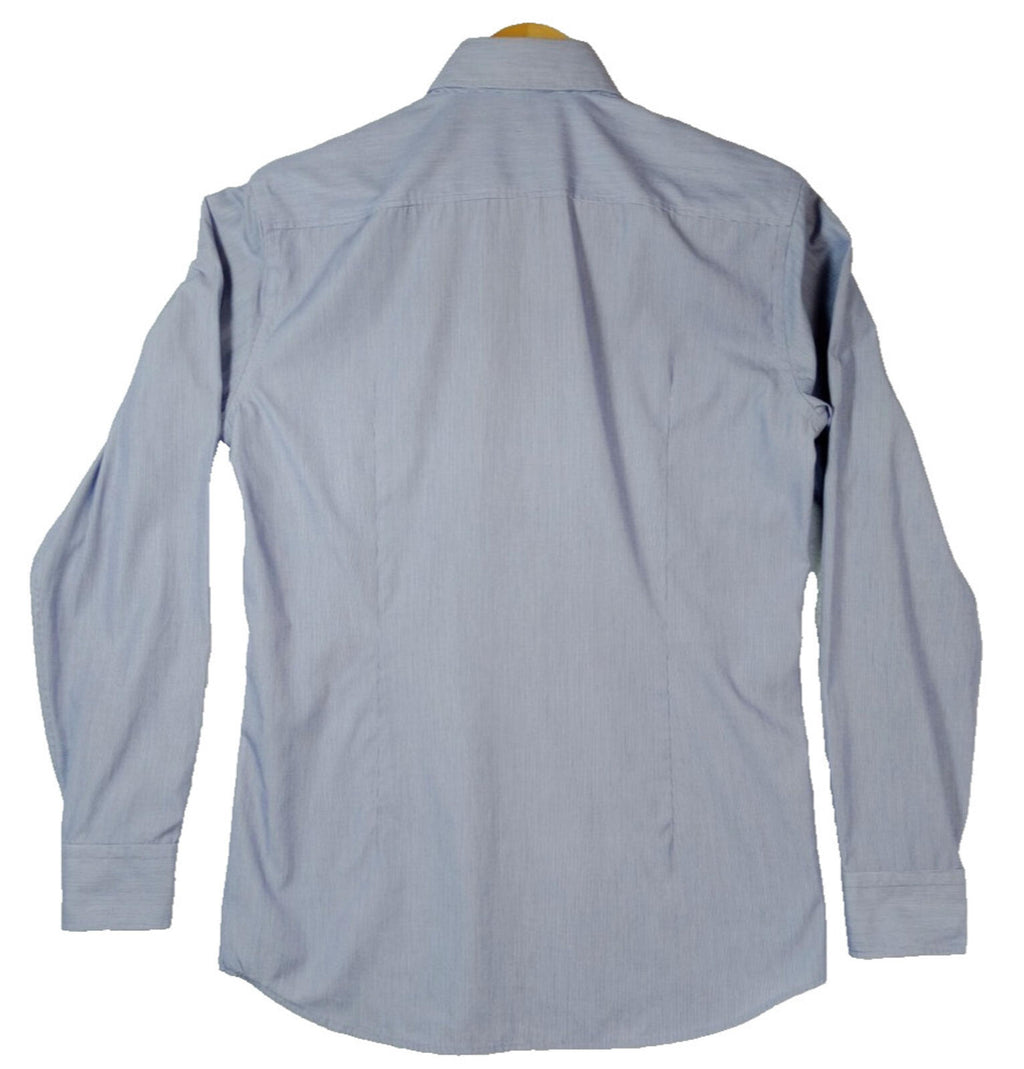 Hugo Boss Shirt Men's UK Size S Blue Stripe 100% Cotton Easy Care Slim Fit