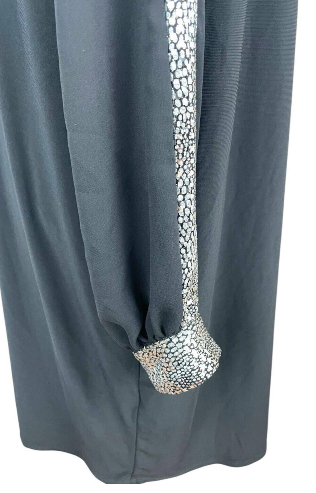 Roman Black Dress Silver Embellishment Midi Women’s UK Size 16