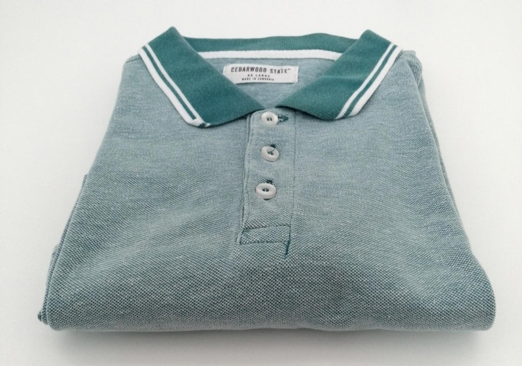 Cedarwood State Polo Shirt Men's Size 2XL Teal Blue Embroidered Logo 100% Cotton