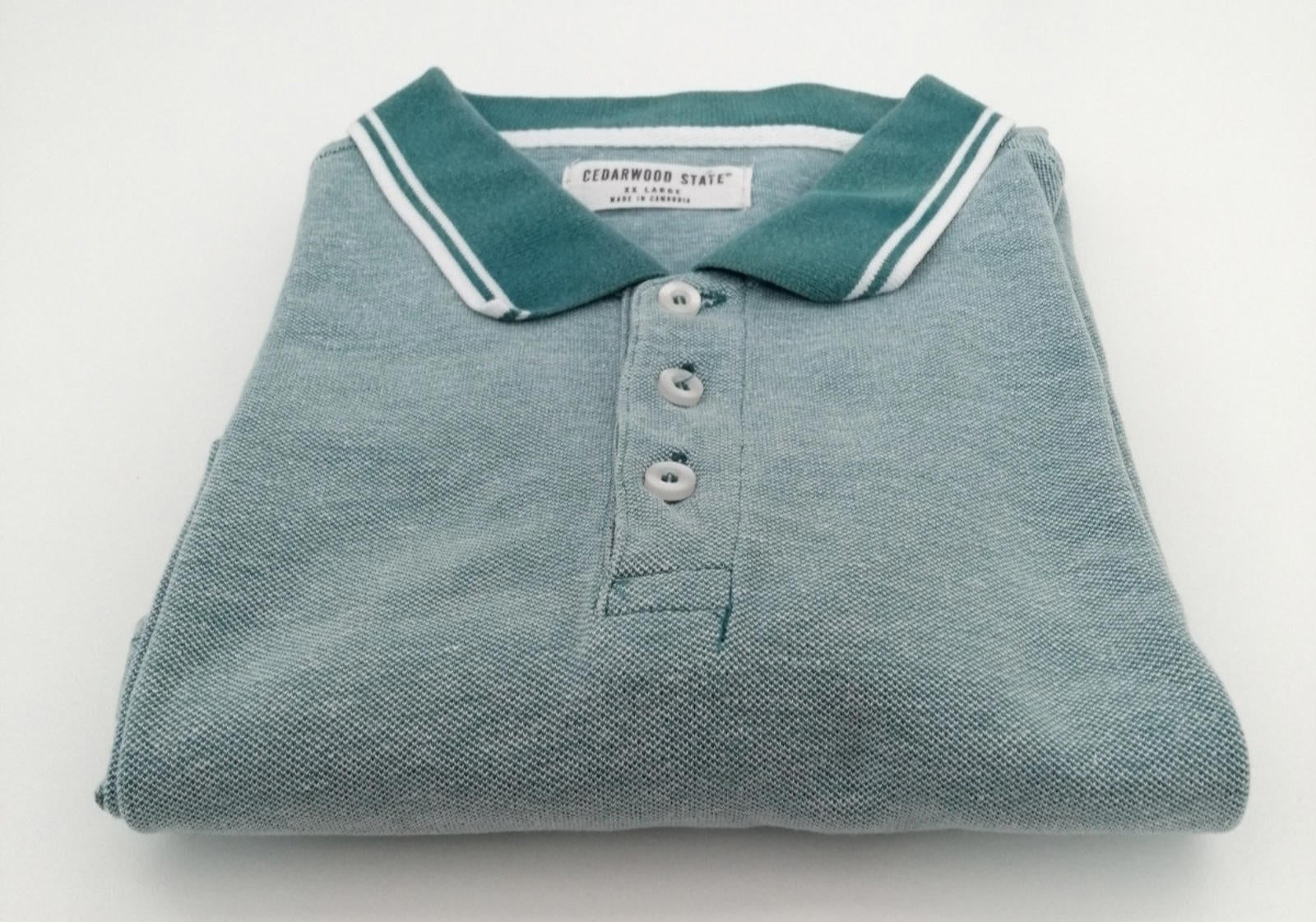 Cedarwood State Polo Shirt Men's Size 2XL Teal Blue Embroidered Logo 100% Cotton