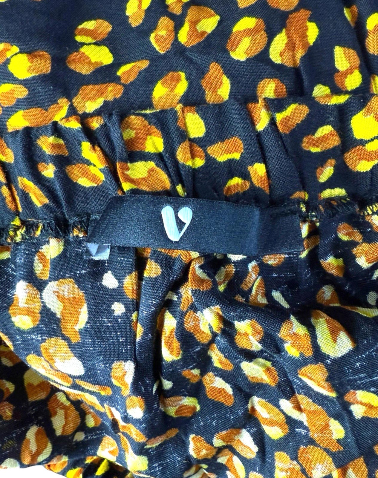 Very Orange Ruffle Modi Skirt High Slit Floral Women’s UK Size 12