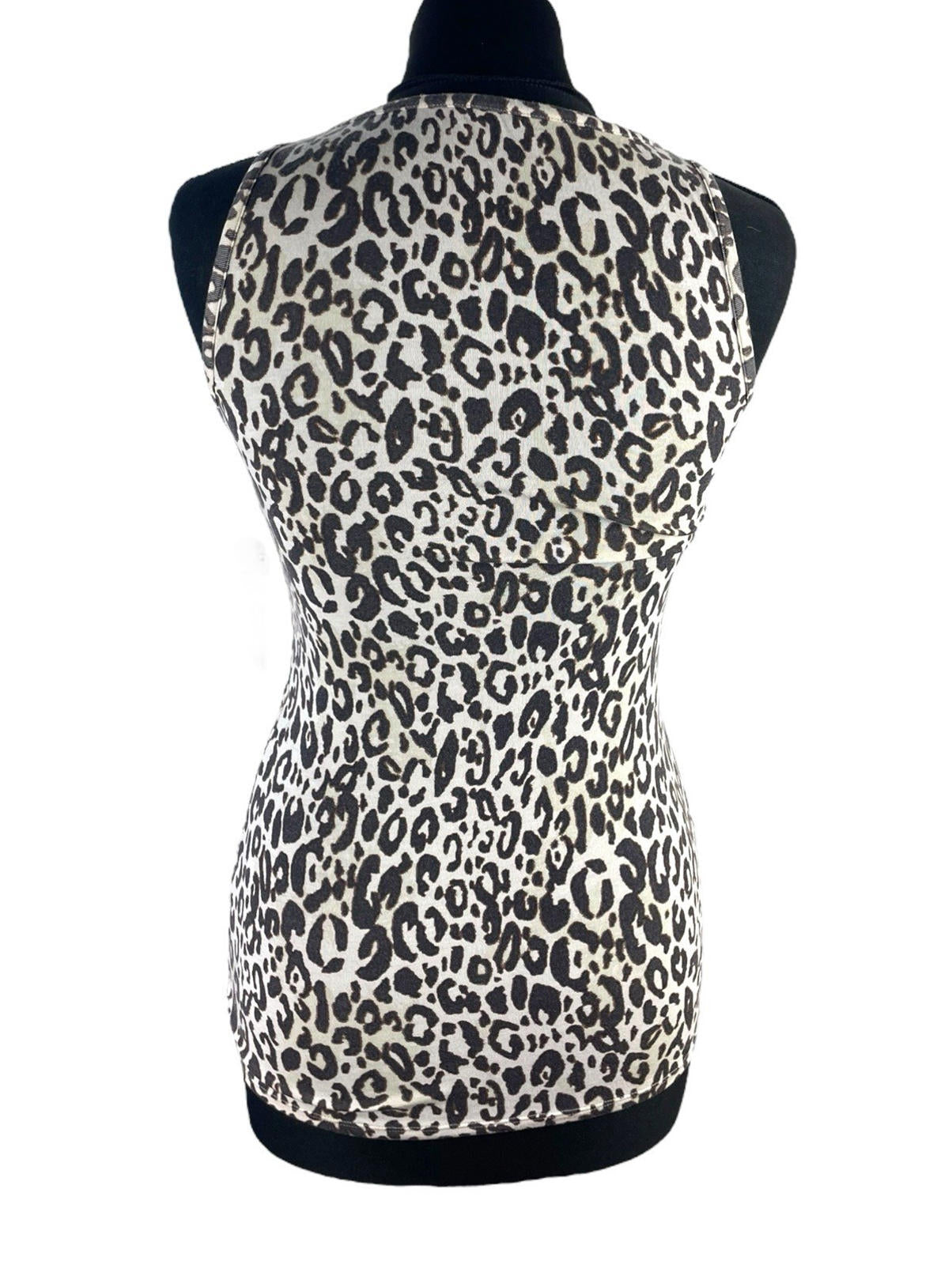 F&F Brown Leopard Print Vest Tank Top Women’s UK Size S