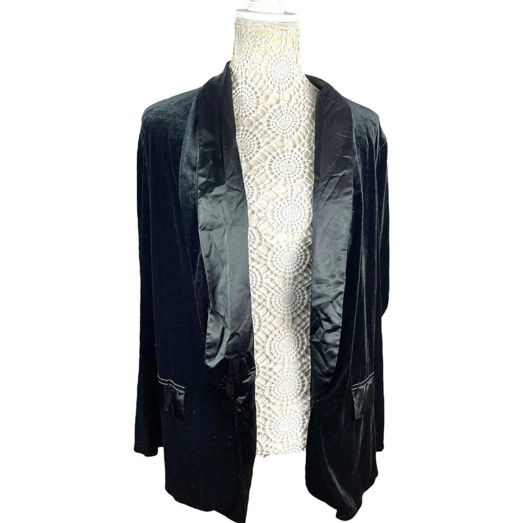 Shein Velour Blazer Jacket Women’s UK Size XL (14) Black