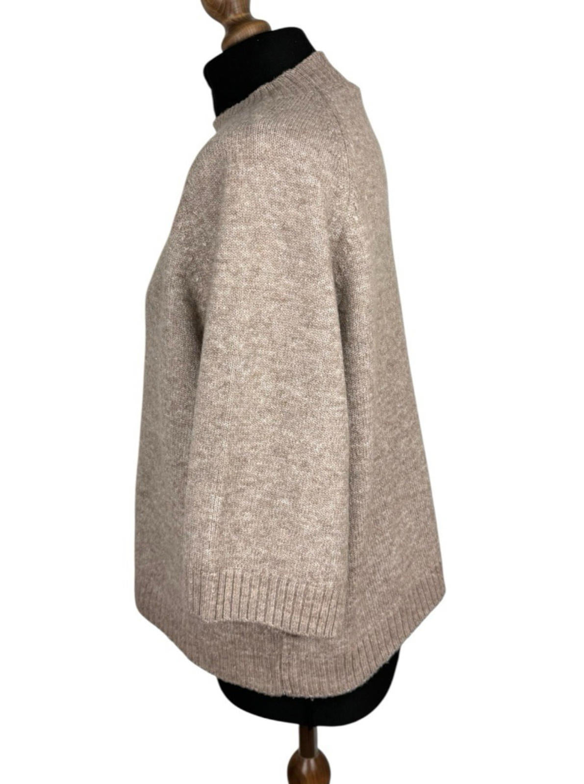 Next Stone Knitted Jumper 3/4 Flare Sleeve Round Neck Women’s UK Size M