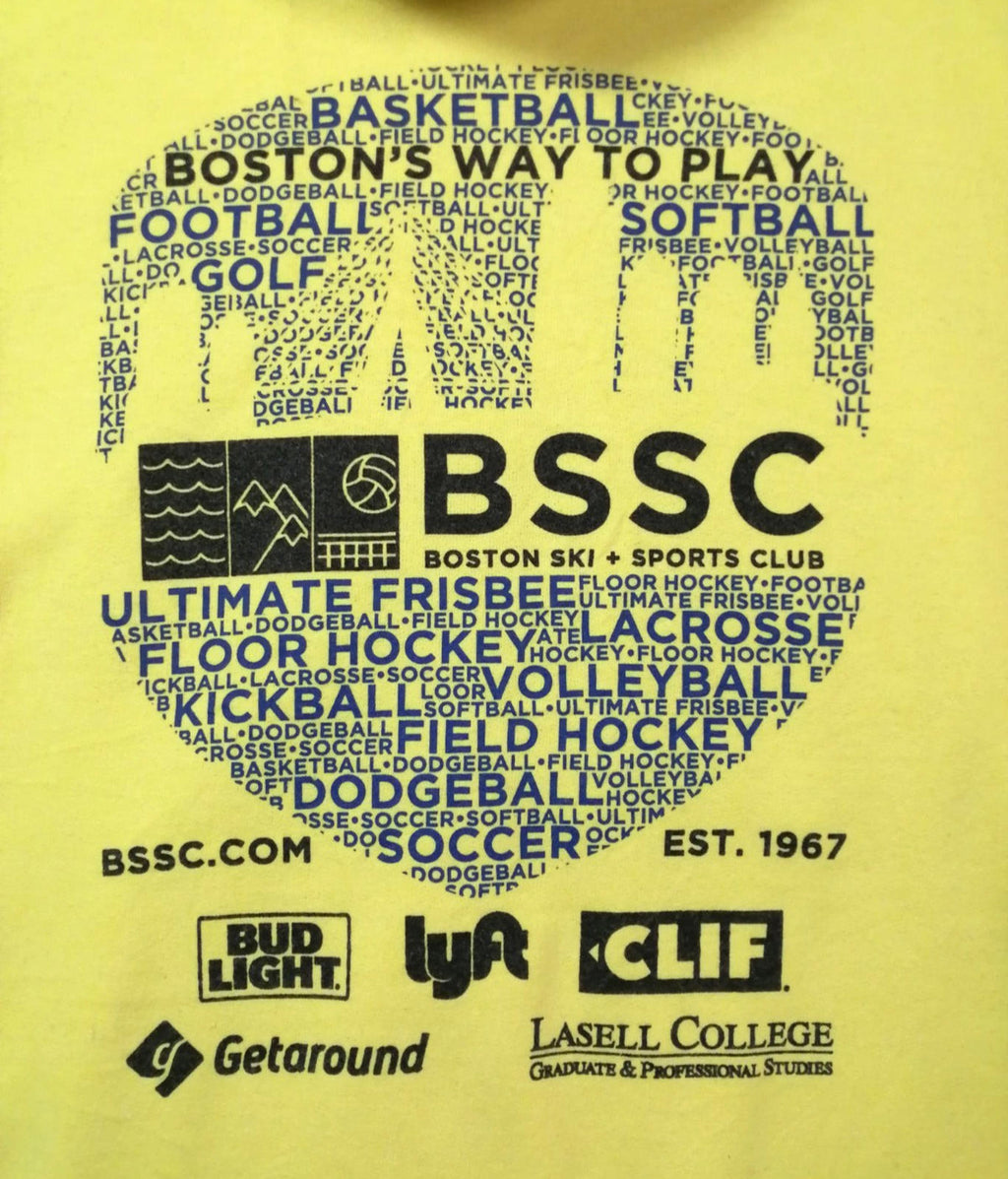 Boston BSSC Champions Hoodie Men's Size M Yellow Jersey Hooded Pockets Sports