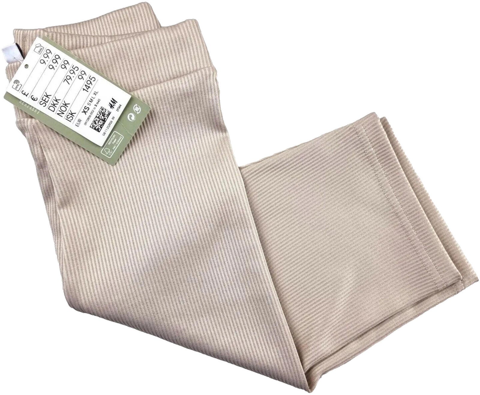 Divided H&M Ribbed Shorts Women''s UK Size XS-S Stretch Seamless Beige