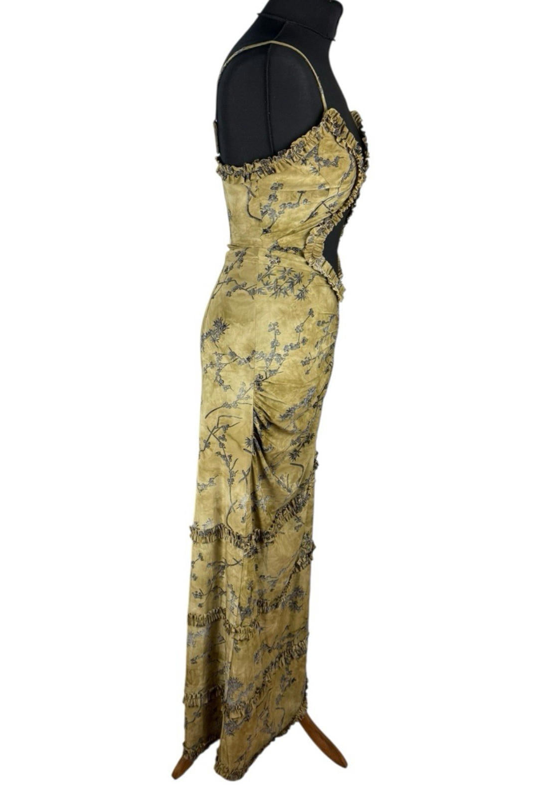 Pretty Little Thing Floral Bodycon Dress Women’s UK Size 8 Ruched Cut Out Waist