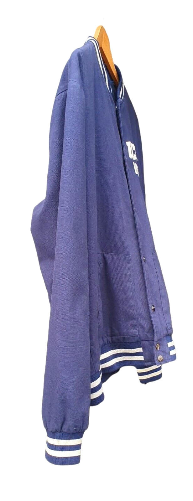 Varsity Jacket Coat Blue 100% Cotton Men's UK Size Large