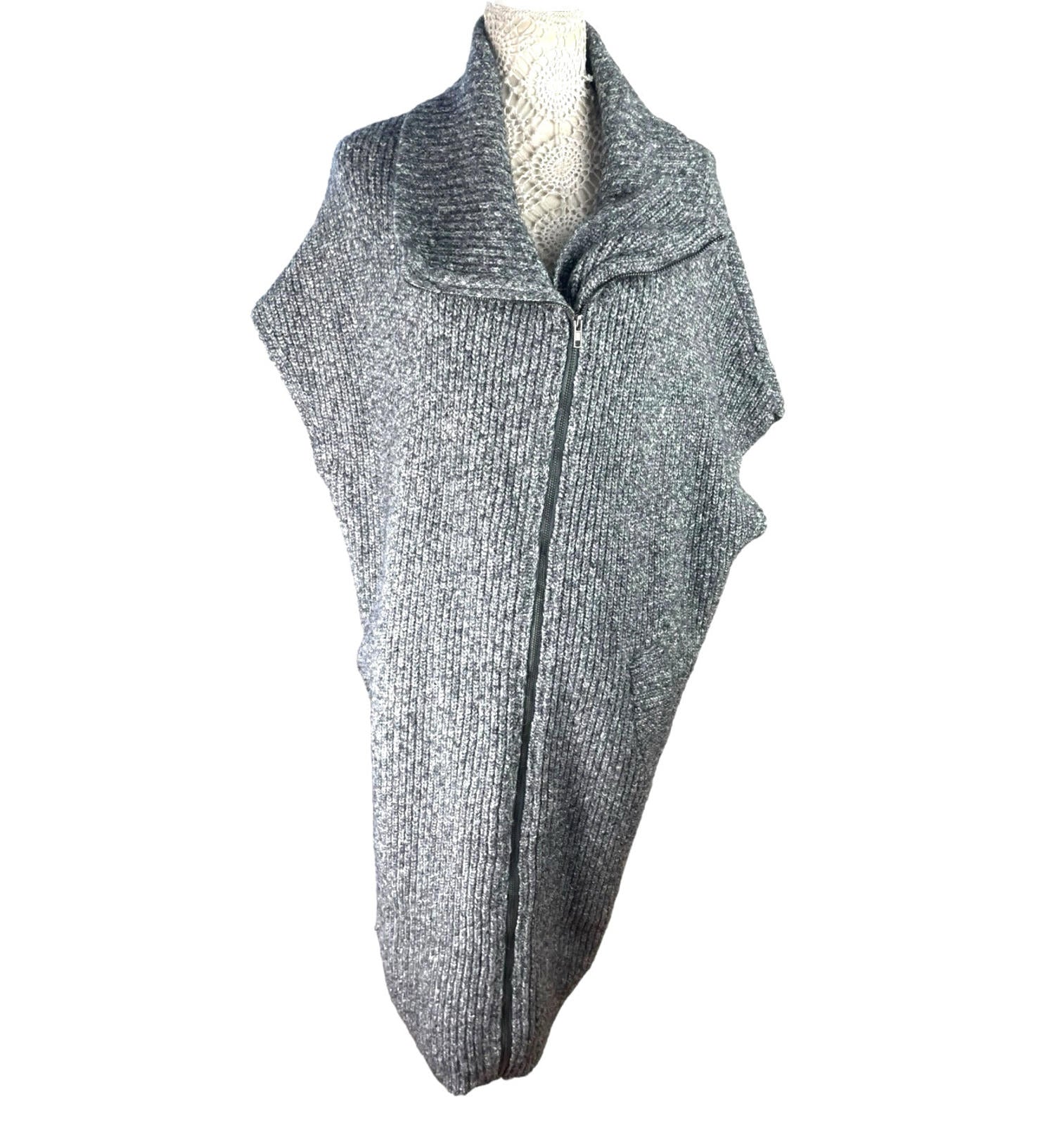 TU Mystery Jane Grey Sleeveless Cardigan Ribbed Women’s UK Size M
