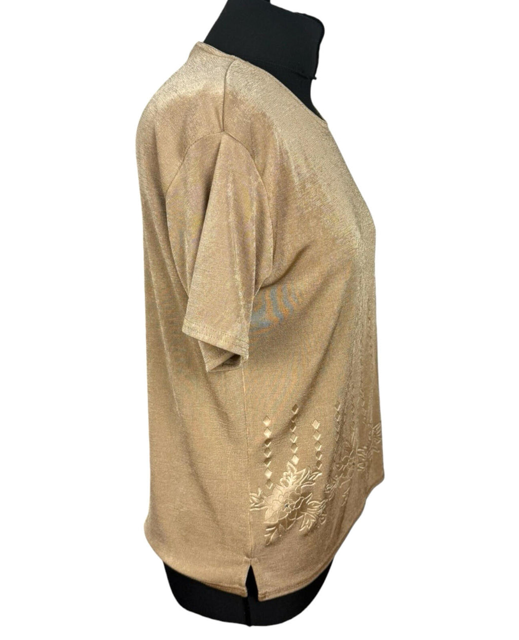 EyeCasuals Woven T-Shirt Blouse Top Women’s UK Size M / L Shirt Sleeve Sequin
