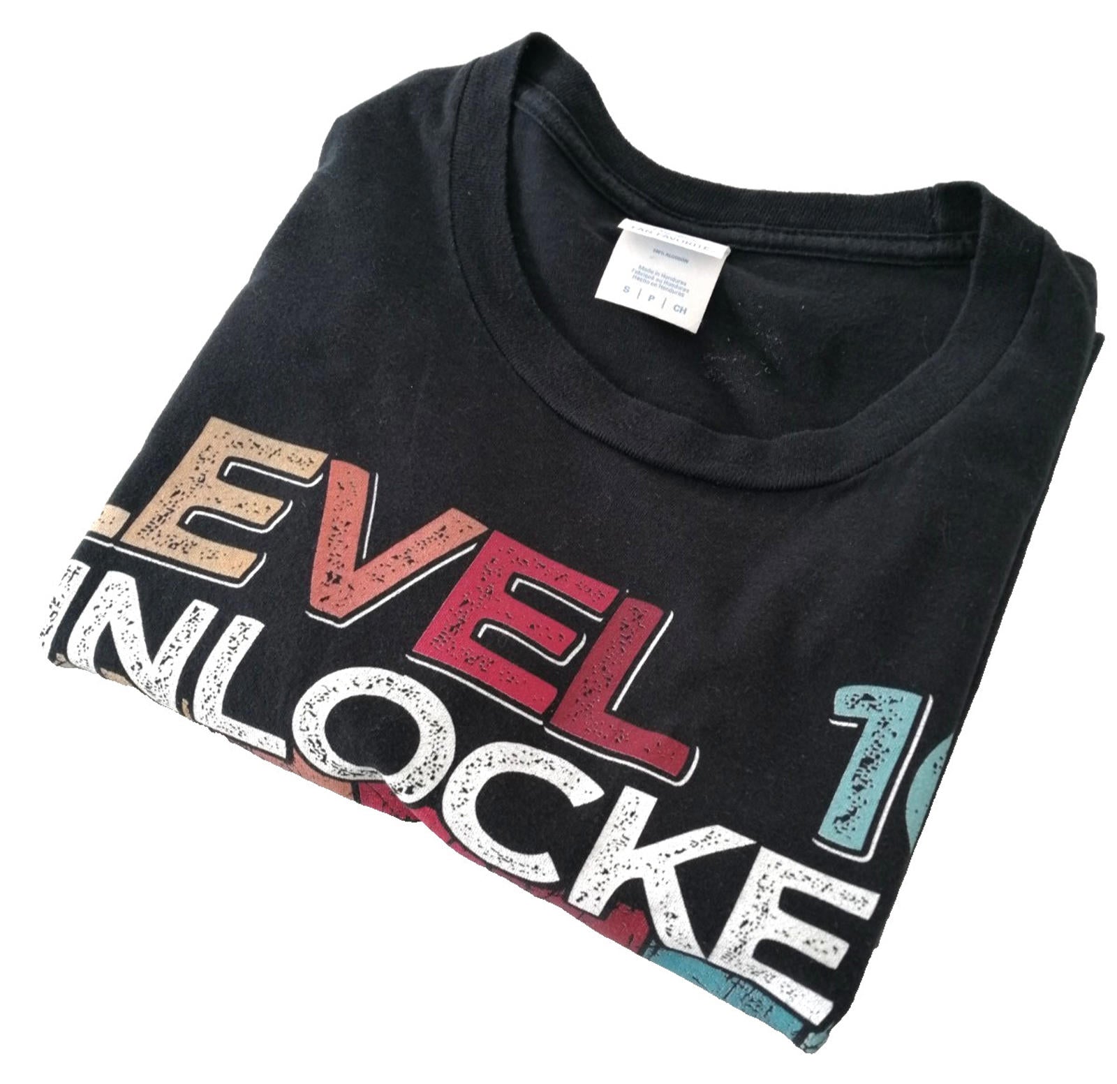 Gaming Console Birthday Teen Graphic Print T-Shirt Men's Size S Black Crew Neck