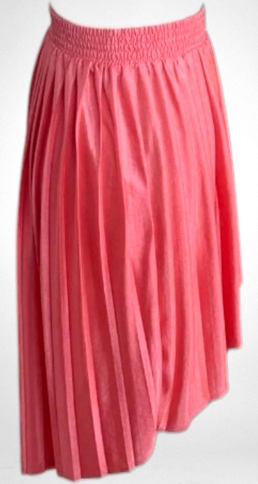 Top Shop Skirt High Low Pink Pleated Multi Length Women's UK Size 8