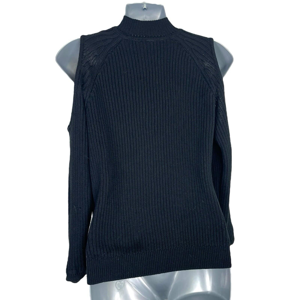 Divided Black Ribbed Jumper Cut Out Shoulder Women’s UK Size XS