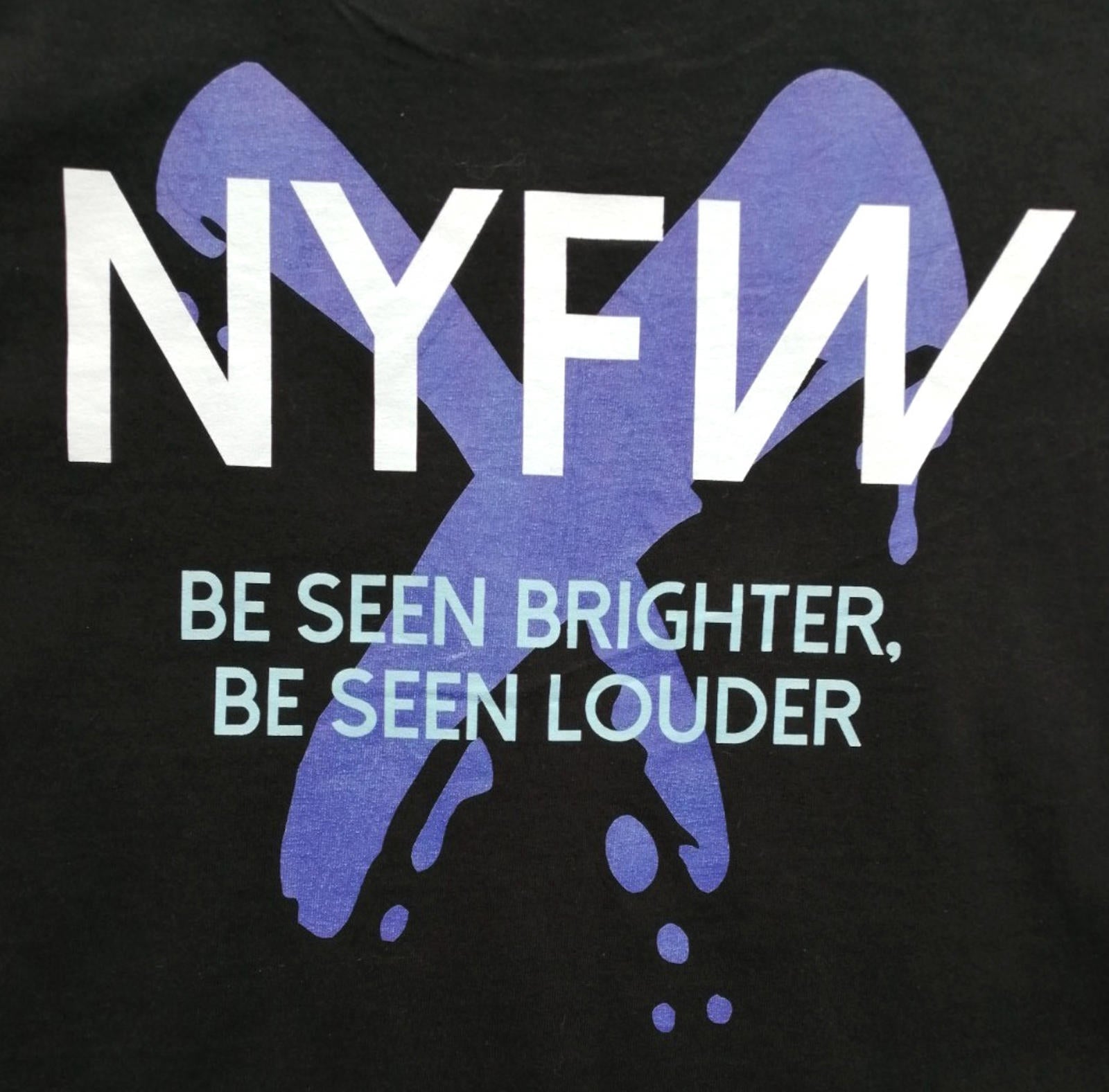 NYFW Empowerment T-Shirt Women's UK Size M Black Print Crew Neck 100% Cotton