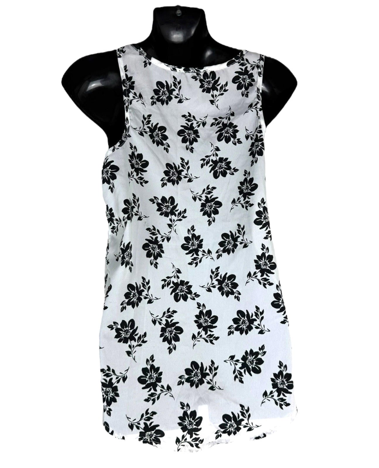 Atmosphere White Black Floral Camisole Tank Top Lightweight Women’s UK Size 8