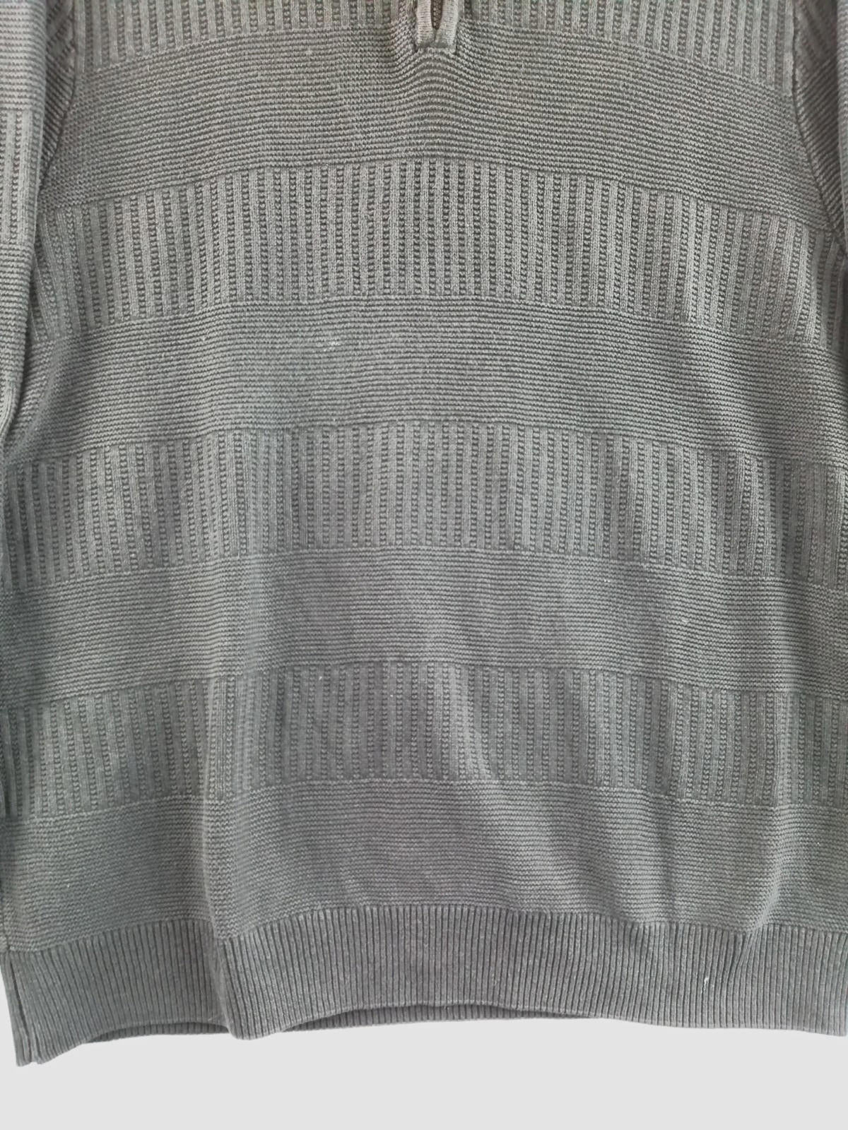 Ralph Lauren Chaps 1/4 Zip Ribbed Black Jumper Men's Size XL 100% Cotton
