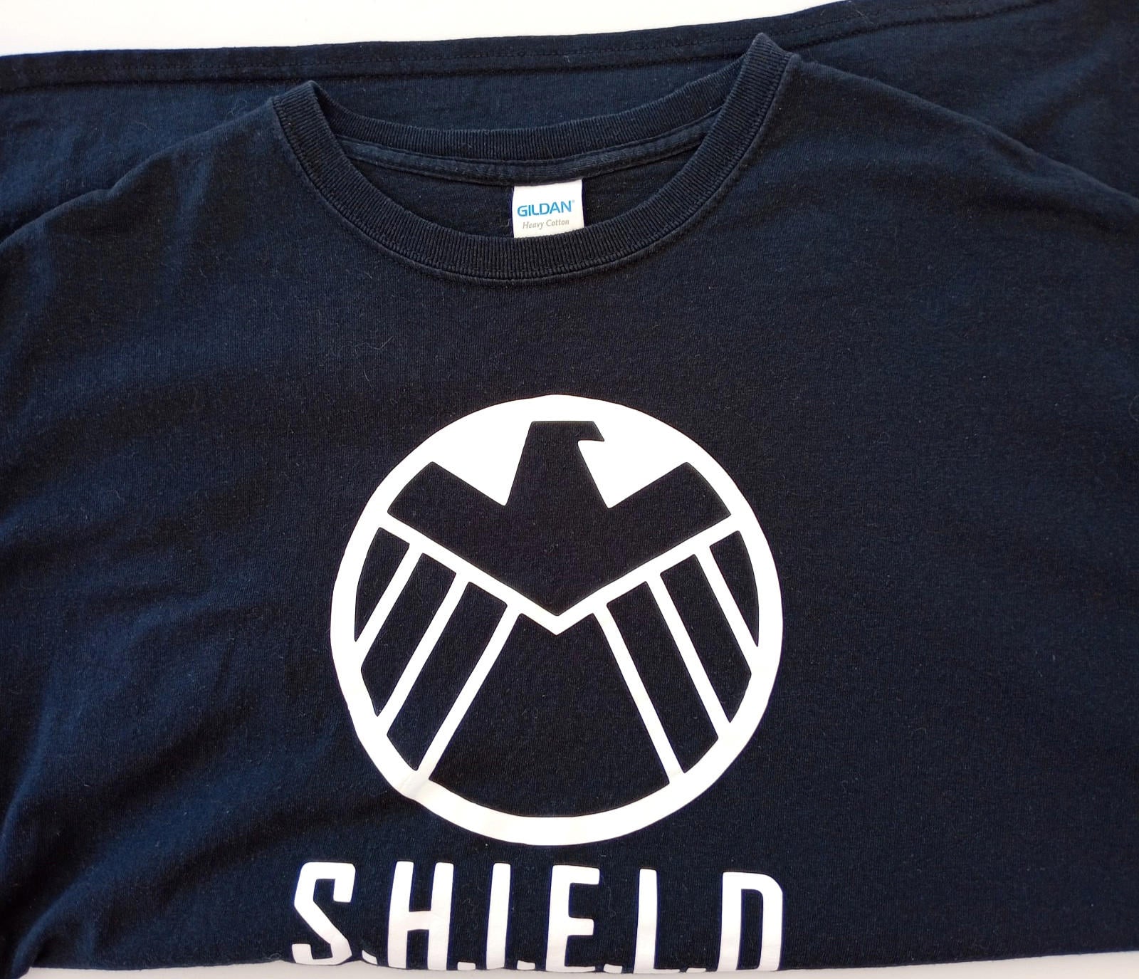 Graphic Print T-Shirt Men's UK Size XL Black Crew Neck 100% Cotton S.H.I.E.L.D.