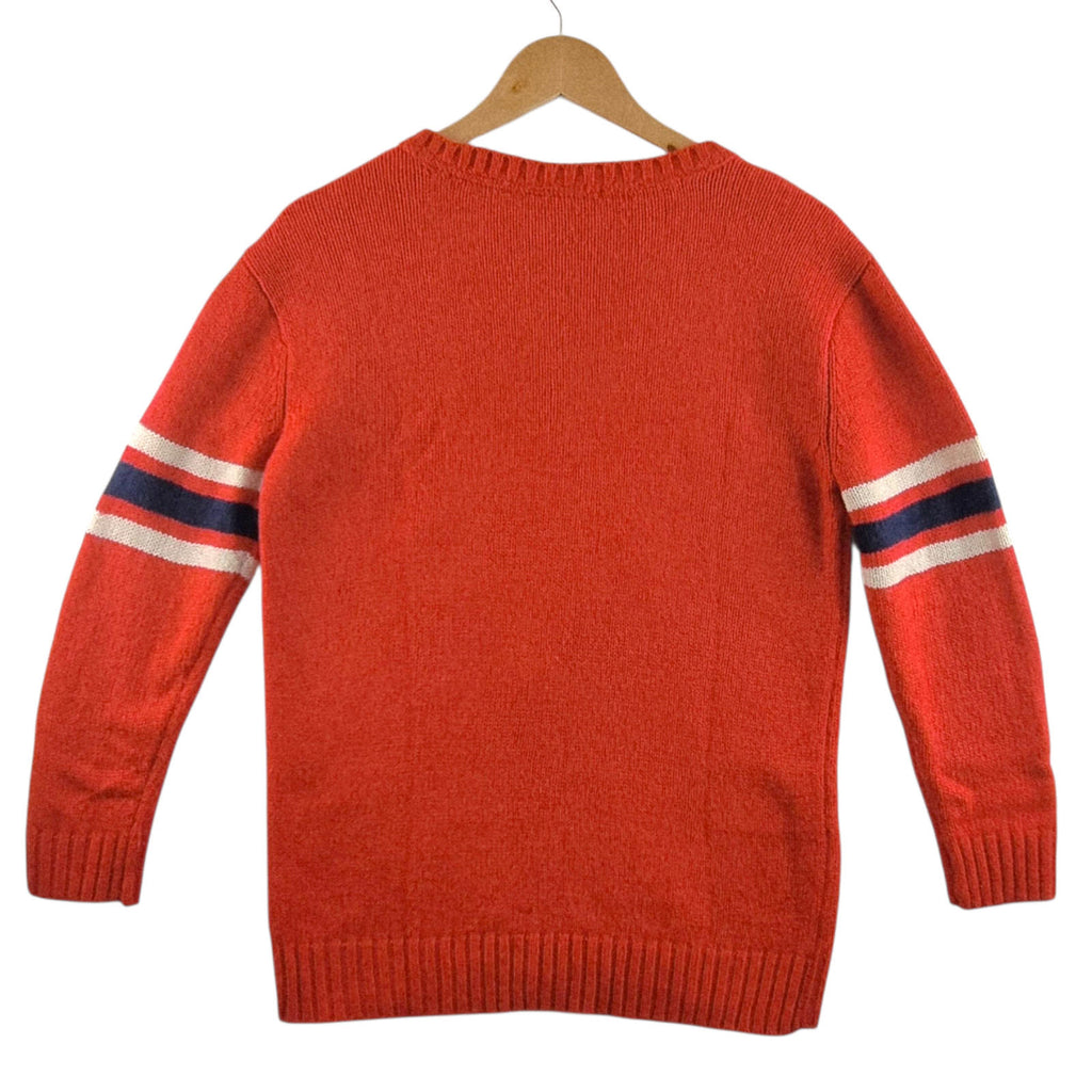 Forever 21 Los Angeles LA Knit Jumper Women's UK Size S Red Varsity Sweater