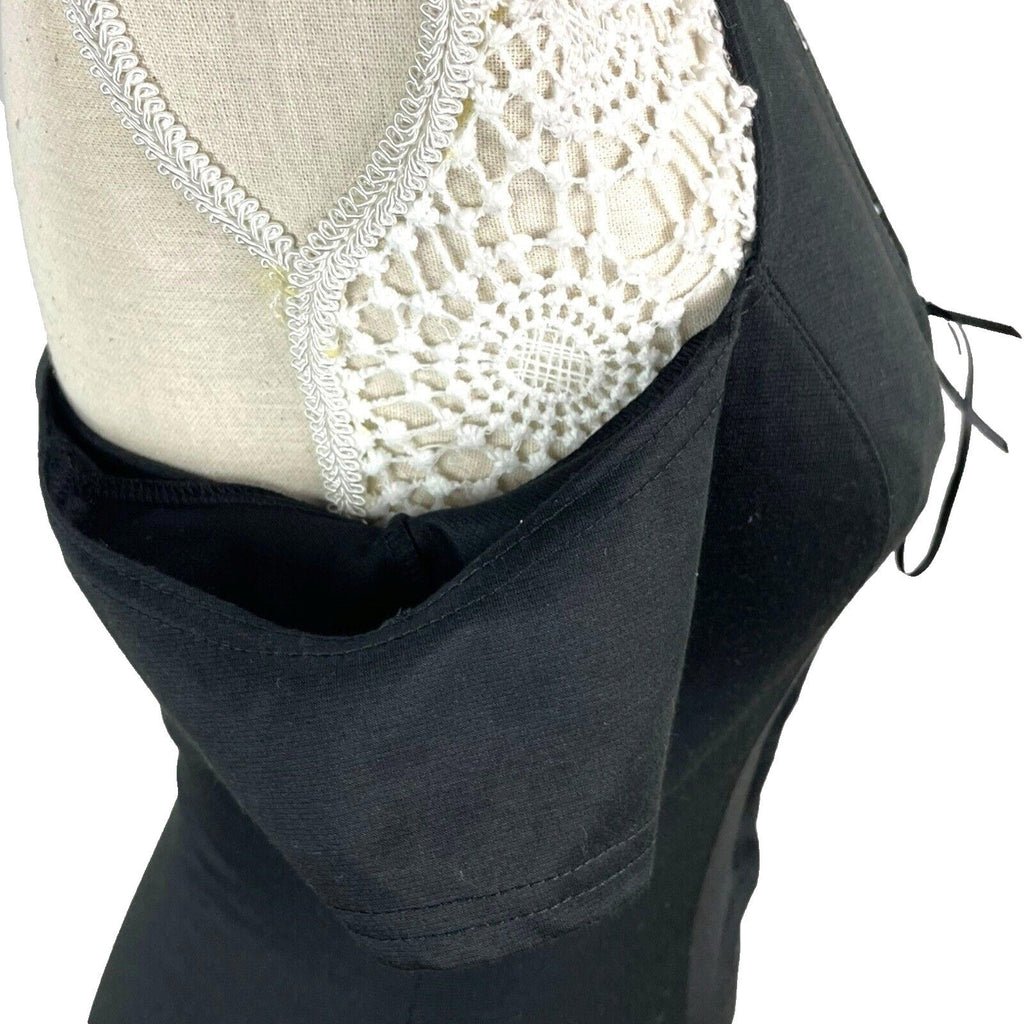 Black Halter Neck Mini Dress Lace Up Front Cold Shoulder Women’s UK Size 8