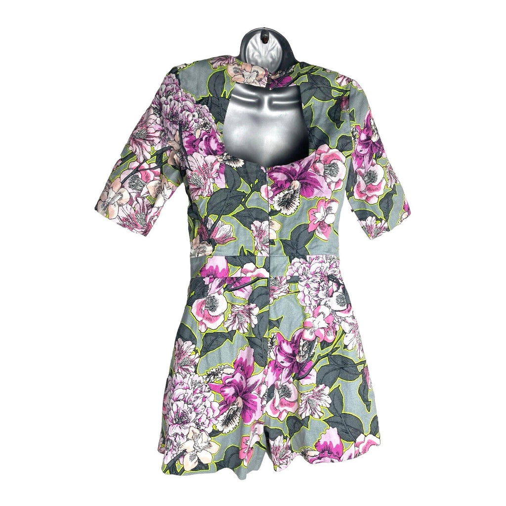 River Island Playsuit Cut Out Back Floral Women’s UK Size 8