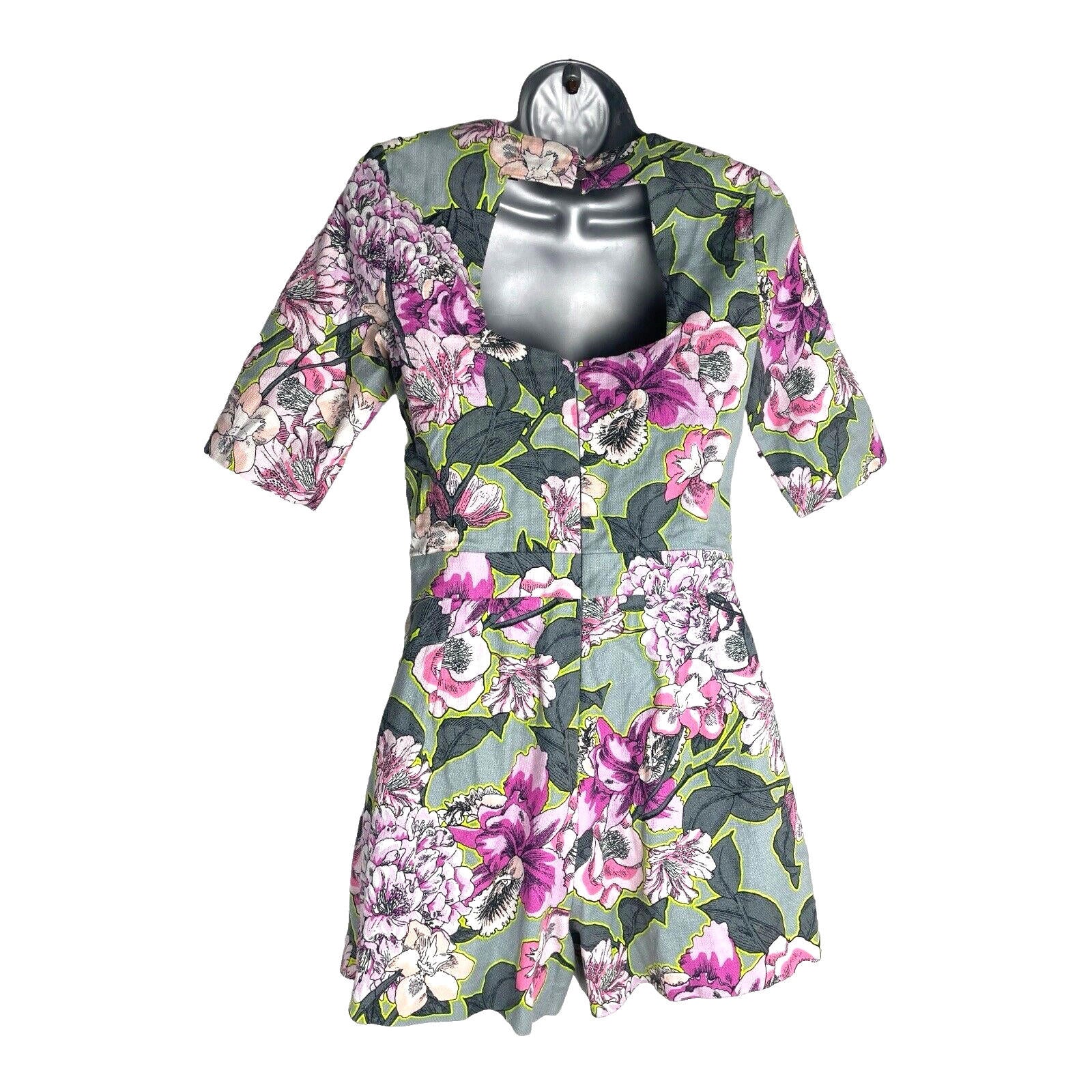 River Island Playsuit Cut Out Back Floral Women’s UK Size 8